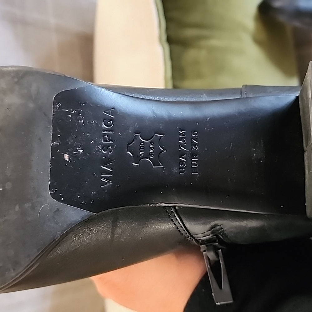 VIA SPIGA VINTAGE Y2K Black Leather Ankle Boots 37.5 7 Minimalist Industrial - Picture 13 of 17